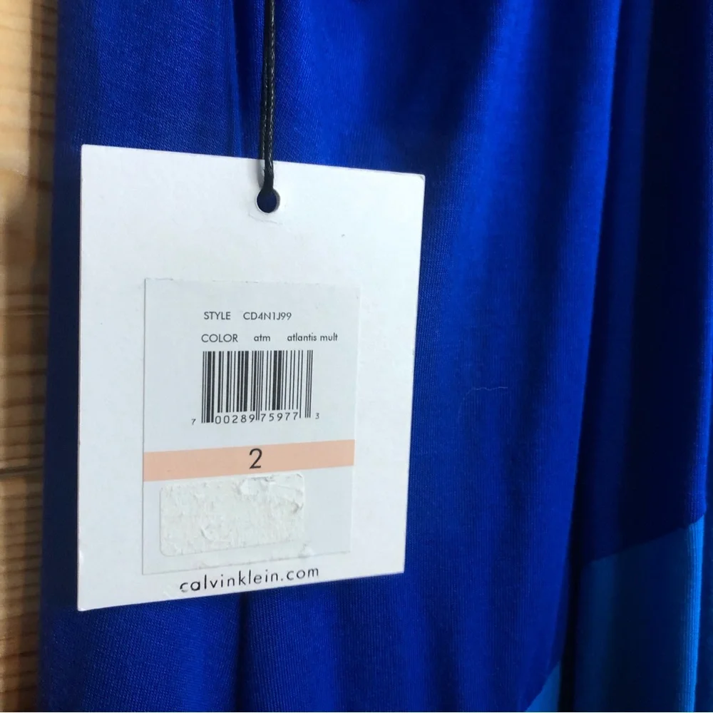 Calvin Klein || NWT || Colorblock Blue & Black Racerback Maxi Dress